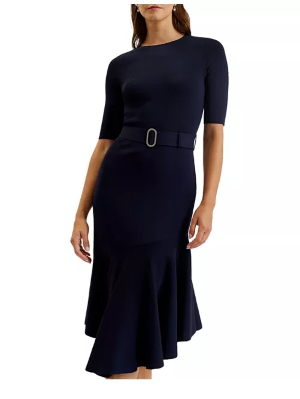 Ted Baker Samalee Knit Midi Dress with Asymmetric mermaid hem